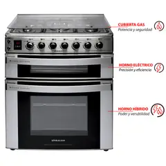 SINDELEN - Cocina a Gas 5 Platos Inox CH-770DHIN