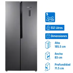 SINDELEN - Refrigerador 2 Puertas Side by Side No Frost 512 Litros Dark Grey RNF-520IN