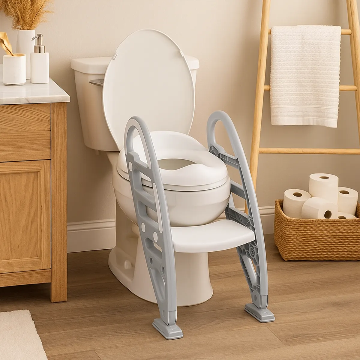 KIDSCOOL - Asiento Wc Infantil Con Escalera Antideslizante Para Bebé