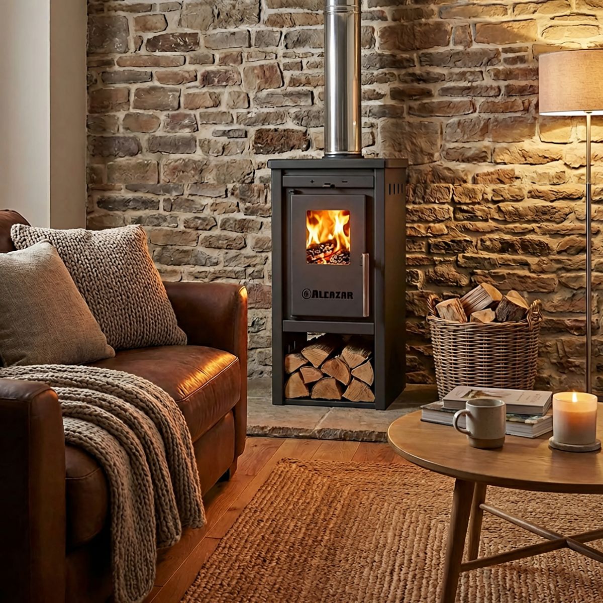 ALCAZAR - Estufa Leña Patagonia 350 gris 