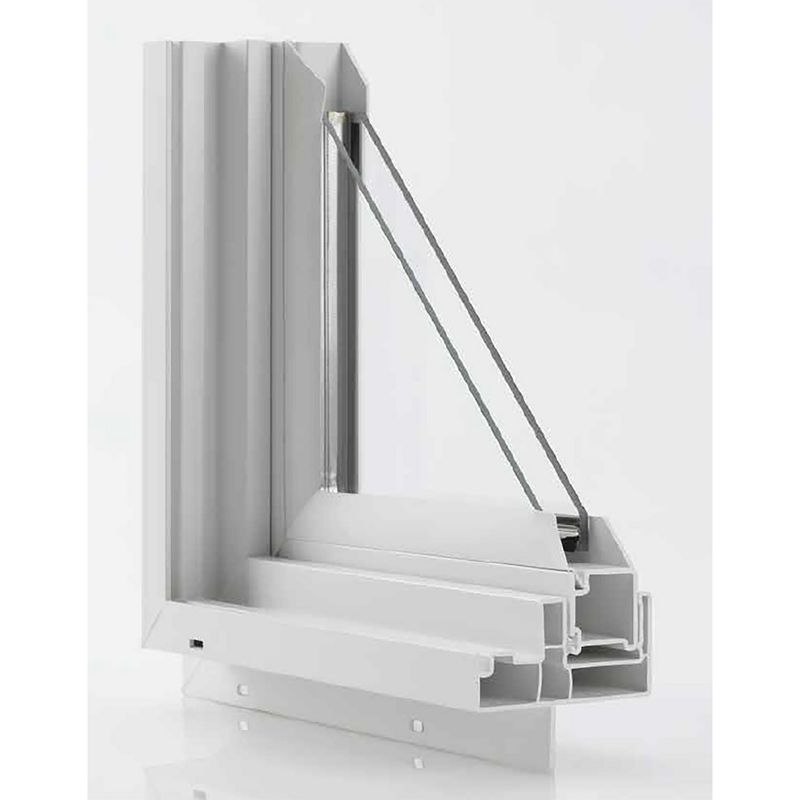 TERMOHOME - Ventana corredera PVC Una hoja móvil 100x100 cm Vidrio Termopanel Blanco