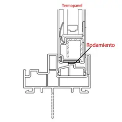 TERMOHOME - Ventana corredera PVC Una hoja móvil 100x100 cm Vidrio Termopanel Blanco