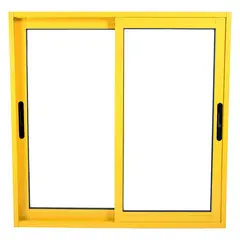 TERMOHOME - Ventana corredera Aluminio Corredera 140x120 cm Vidrio Termopanel Amarillo