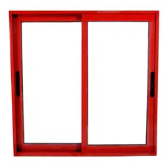 TERMOHOME - Ventana corredera Aluminio Corredera 140x120 cm Vidrio Termopanel Rojo