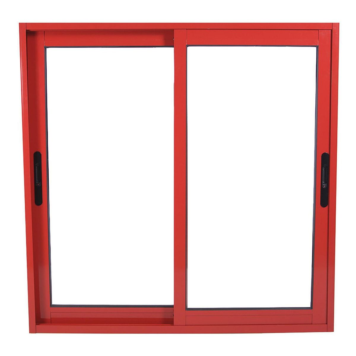 TERMOHOME - Ventana corredera Aluminio Corredera 100x100 cm Vidrio Termopanel Rojo