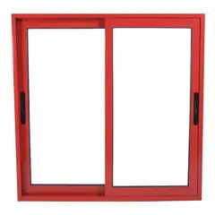TERMOHOME - Ventana corredera Aluminio Corredera 100x100 cm Vidrio Termopanel Rojo