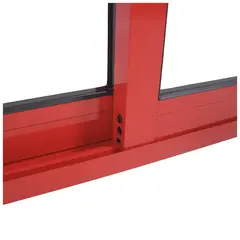 TERMOHOME - Ventana corredera Aluminio Corredera 100x100 cm Vidrio Termopanel Rojo