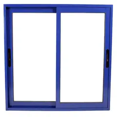 TERMOHOME - Ventana corredera Aluminio Corredera 150x100 cm Vidrio Termopanel Azul oscuro