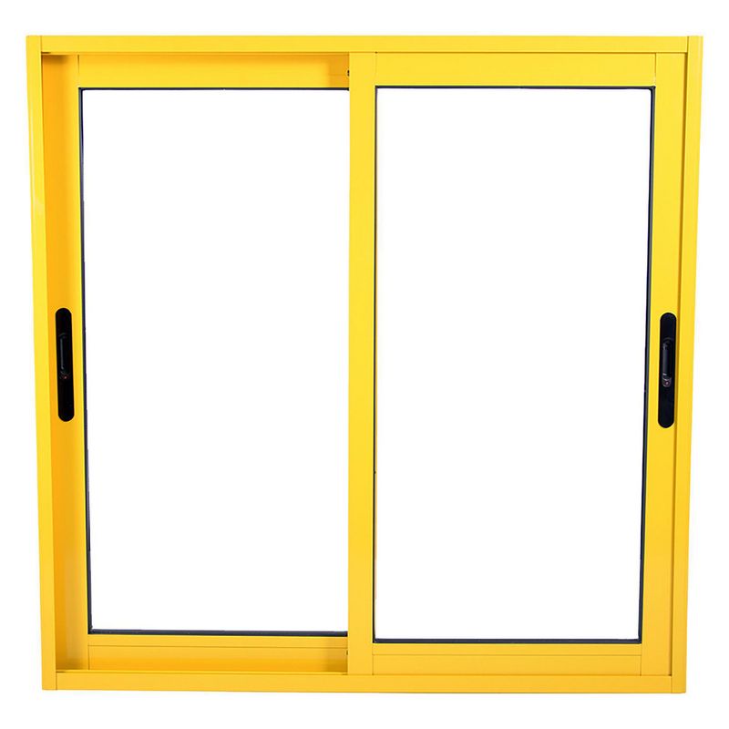 TERMOHOME - Ventana corredera Aluminio Corredera 150x200 cm Vidrio Termopanel Amarillo
