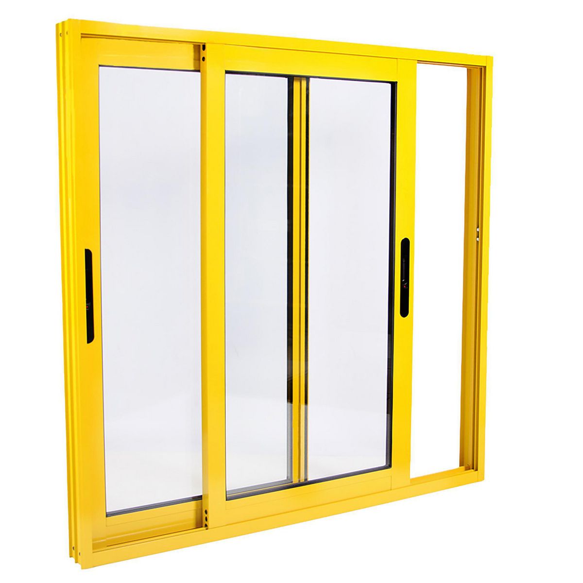 TERMOHOME - Ventana corredera Aluminio Corredera 150x200 cm Vidrio Termopanel Amarillo