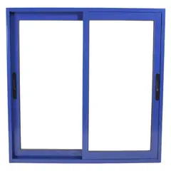 TERMOHOME - Ventana corredera Aluminio Corredera 100x100 cm Vidrio Termopanel Azul oscuro