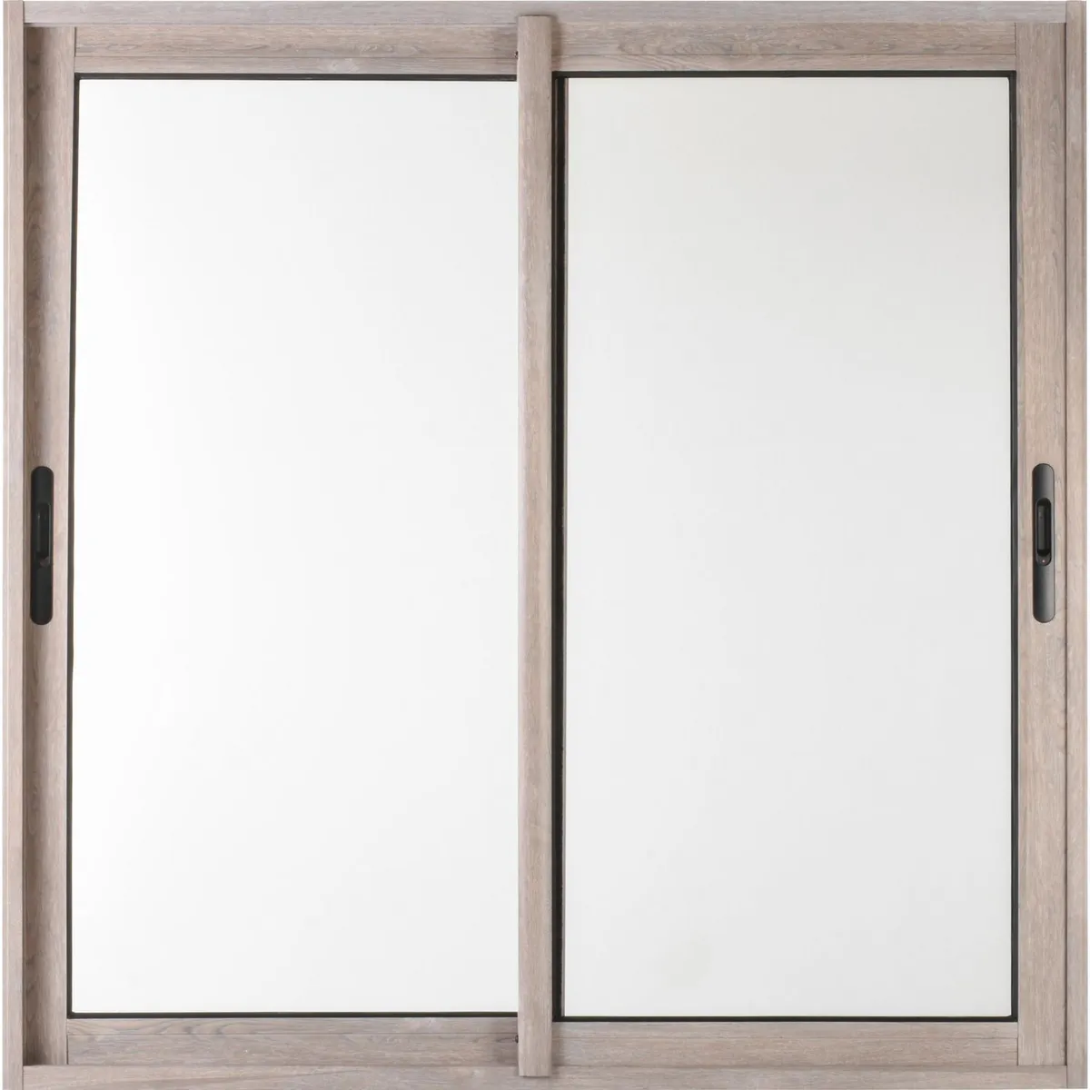 TERMOHOME - Ventana corredera Aluminio Corredera 100x100 cm Vidrio Termopanel Madera ceniza