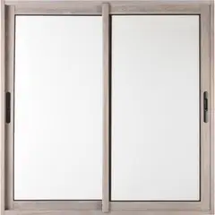 TERMOHOME - Ventana corredera Aluminio Corredera 100x100 cm Vidrio Termopanel Madera ceniza