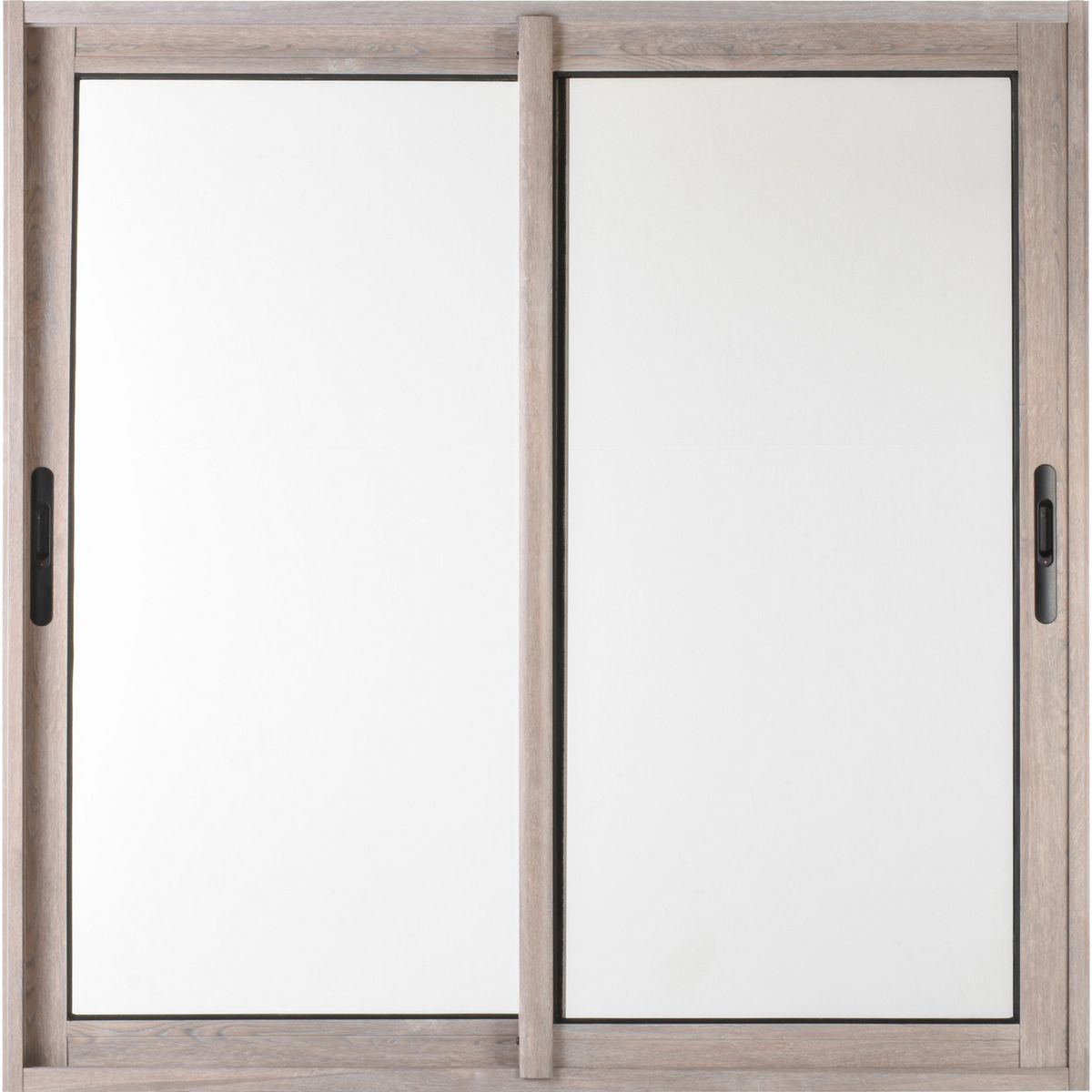 TERMOHOME - Ventana corredera Aluminio Corredera 100x100 cm Vidrio Termopanel Madera ceniza