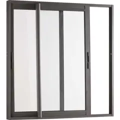 TERMOHOME - Ventana corredera Aluminio Corredera 100x100 cm Vidrio Termopanel Grafito