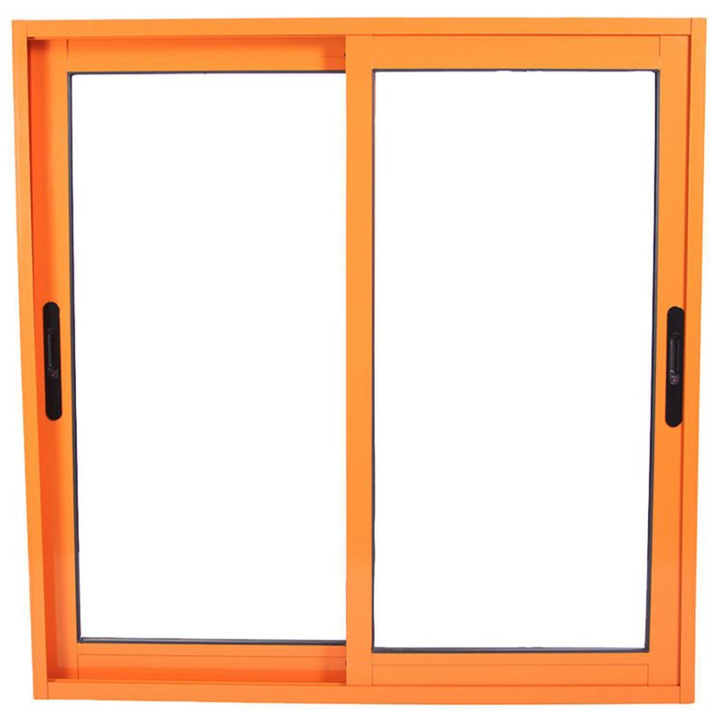 TERMOHOME - Ventana corredera Aluminio Corredera 100x100 cm Vidrio Termopanel Naranja
