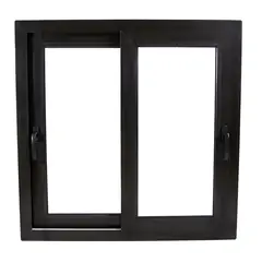 TERMOHOME - Ventana corredera PVC Corredera 120x120 cm Vidrio Termopanel Black Brown