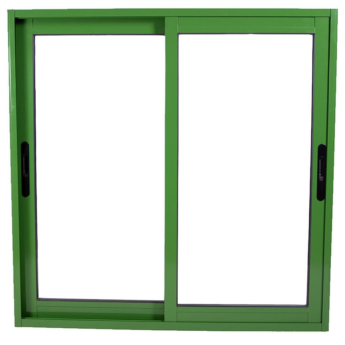 TERMOHOME - Ventana corredera Aluminio Corredera 100x100 cm Vidrio Termopanel Verde oscuro
