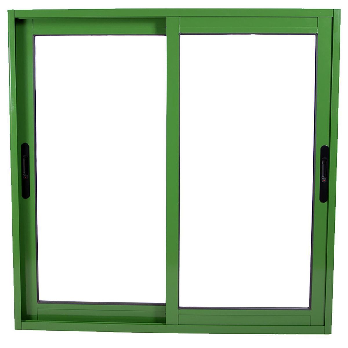 TERMOHOME - Ventana corredera Aluminio Corredera 100x100 cm Vidrio Termopanel Verde oscuro