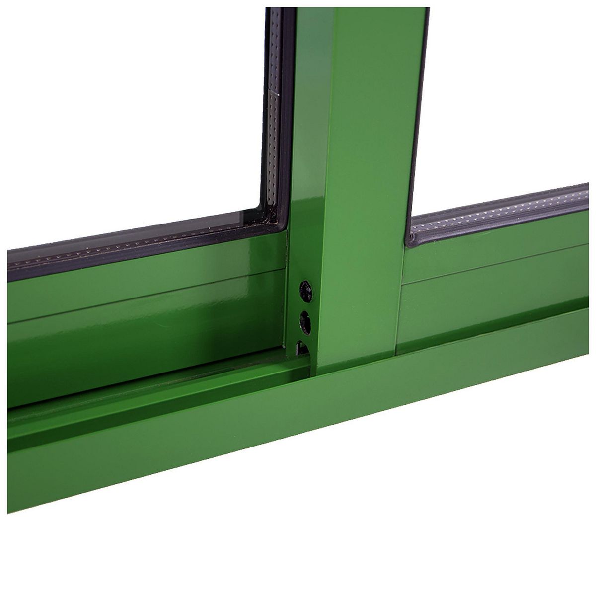TERMOHOME - Ventana corredera Aluminio Corredera 100x100 cm Vidrio Termopanel Verde oscuro