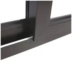 TERMOHOME - Ventana corredera PVC Corredera 100x100 cm Vidrio Termopanel Black Brown