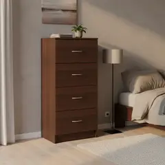 STANFORD - Cómoda 4 Cajón 4 Cajones 50x105x32 cm Chocolate