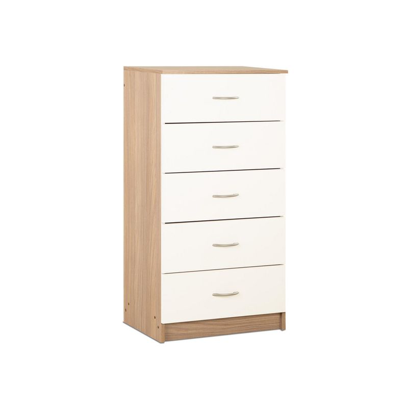STANFORD - Cómoda 5 Cajón 5 Cajones 55x110x40 cm Bicolor