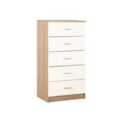 STANFORD - Cómoda 5 Cajón 5 Cajones 55x110x40 cm Bicolor