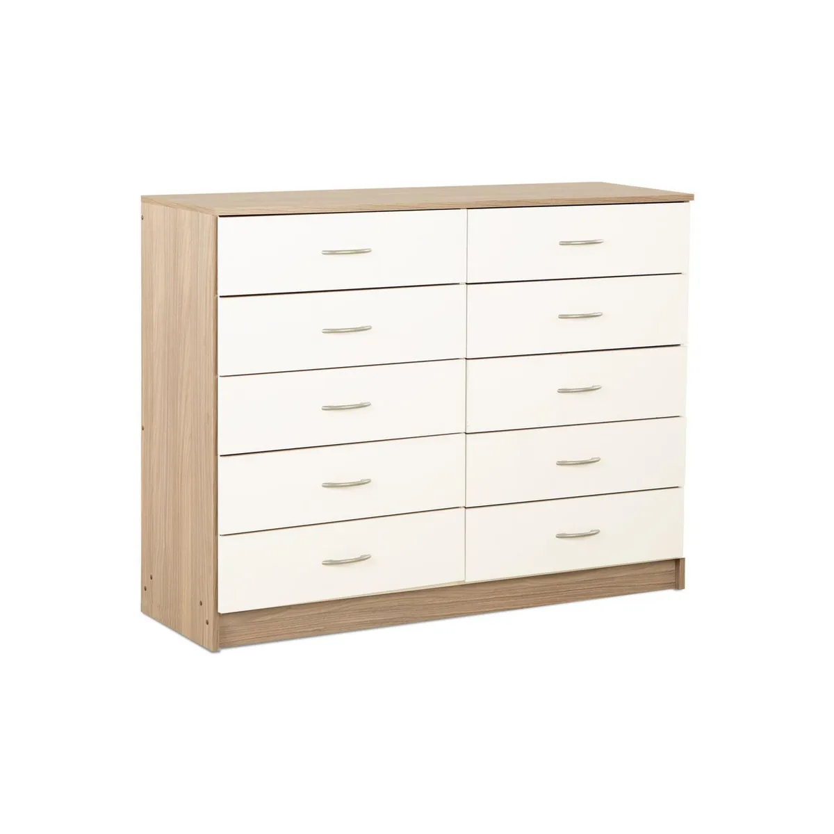 STANFORD - Cómoda 10 Cajón 10 Cajones 120x93x40 cm Bicolor