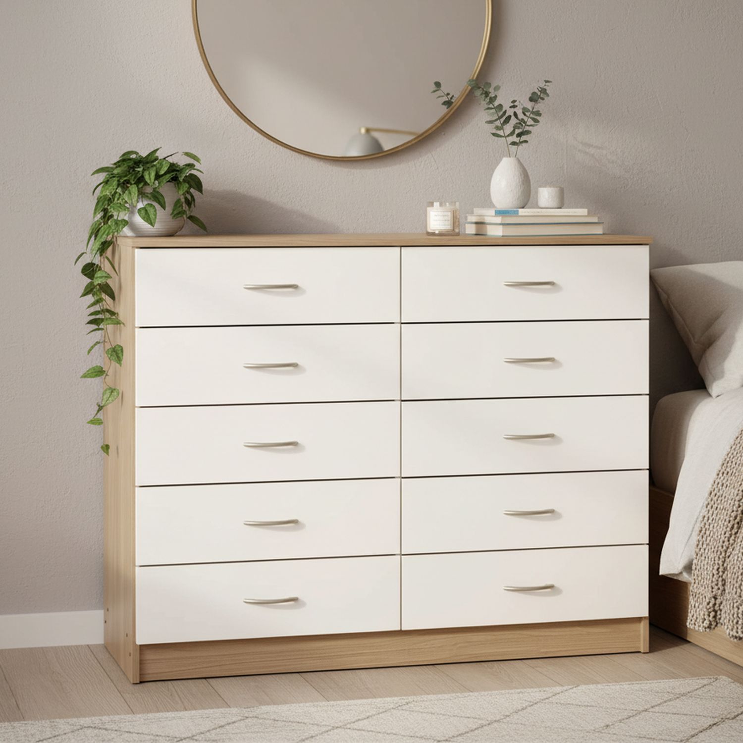 Cómoda 10 Cajón 10 Cajones 120x93x40 cm Bicolor | Sodimac - Falabella