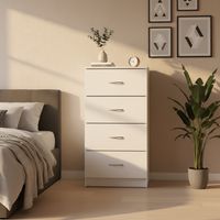 Cómoda 4 Cajón 4 Cajones 50x105x32 cm Blanco