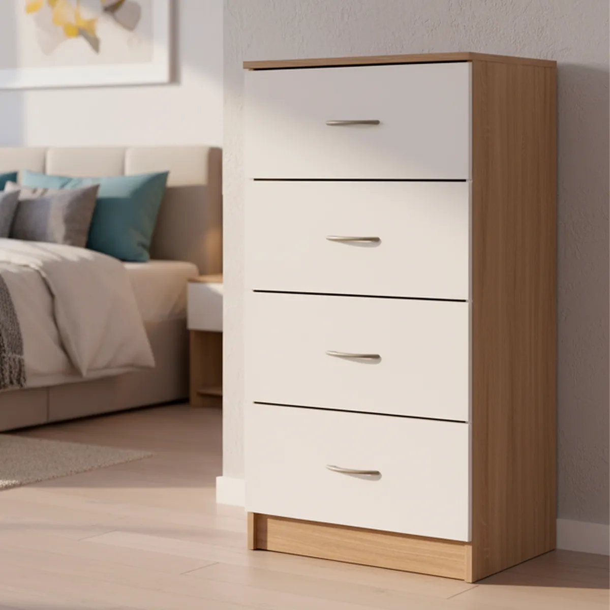 STANFORD - Cómoda 4 Cajón 4 Cajones 50x105x32 cm Bicolor