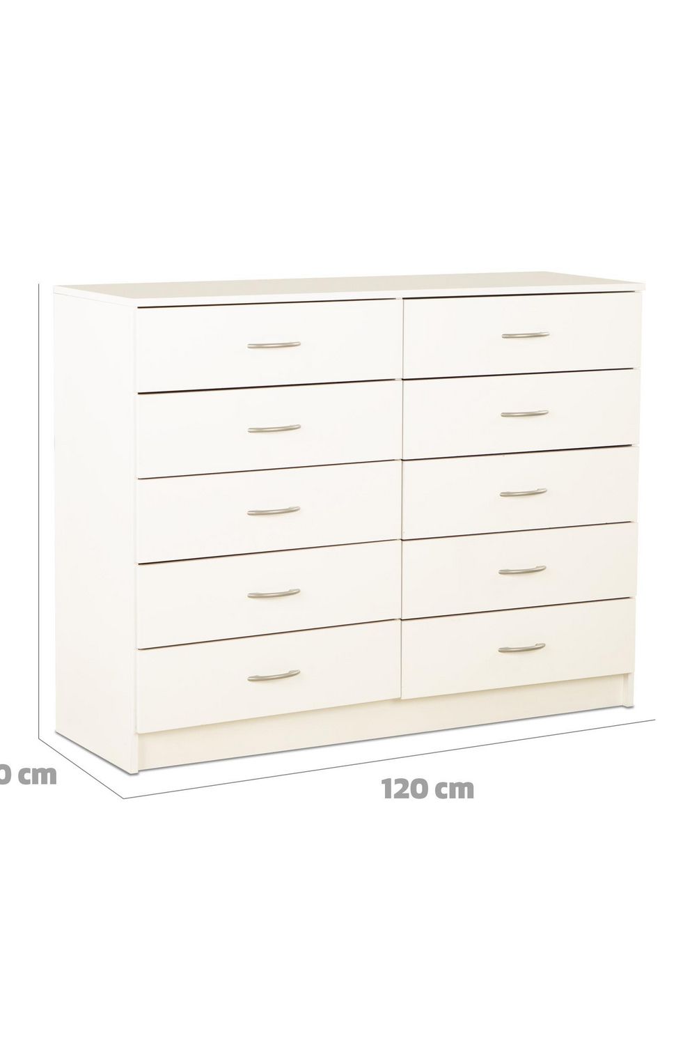 STANFORD - Cómoda 10 Cajón(es) DB 120x93x40 cm Blanco