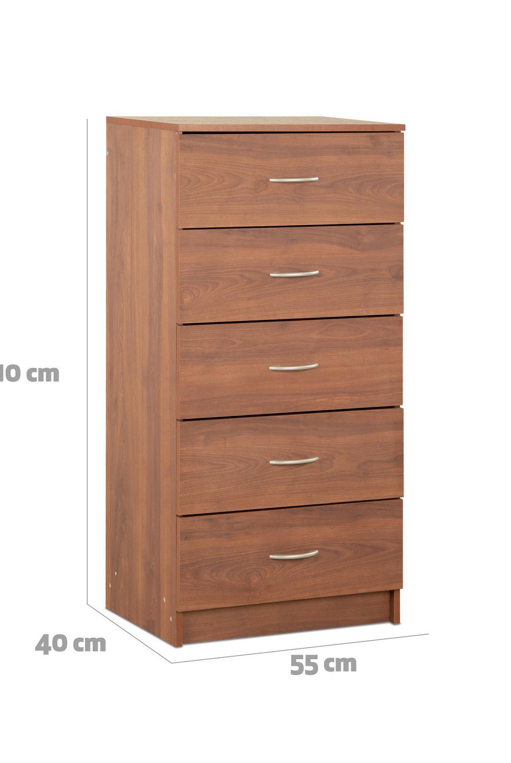 STANFORD - Cómoda 5 Cajón 5 Cajones 55x110x40 cm Cerezo