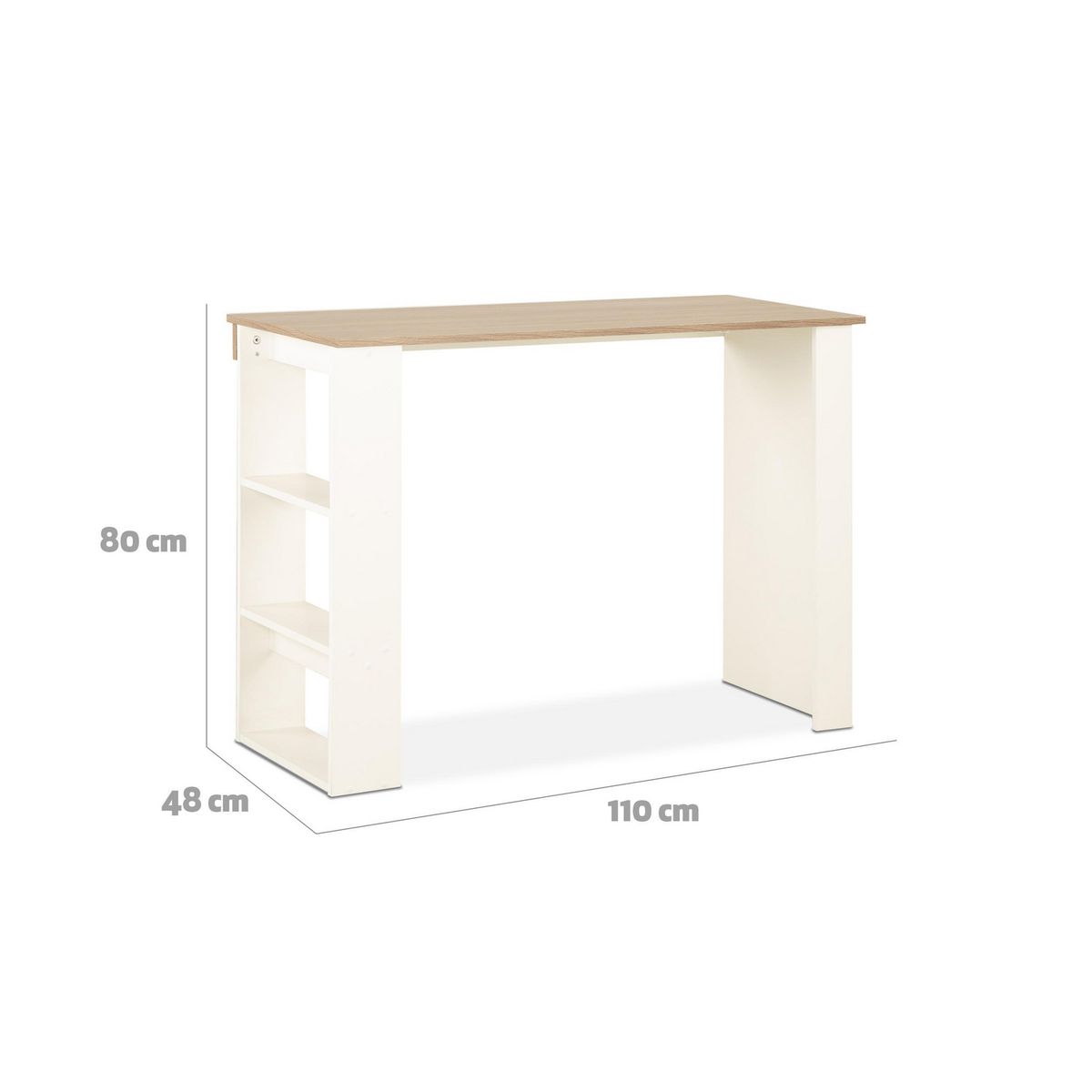 STANFORD - Escritorio 2 Repisas Bicolor 110x80x48 cm