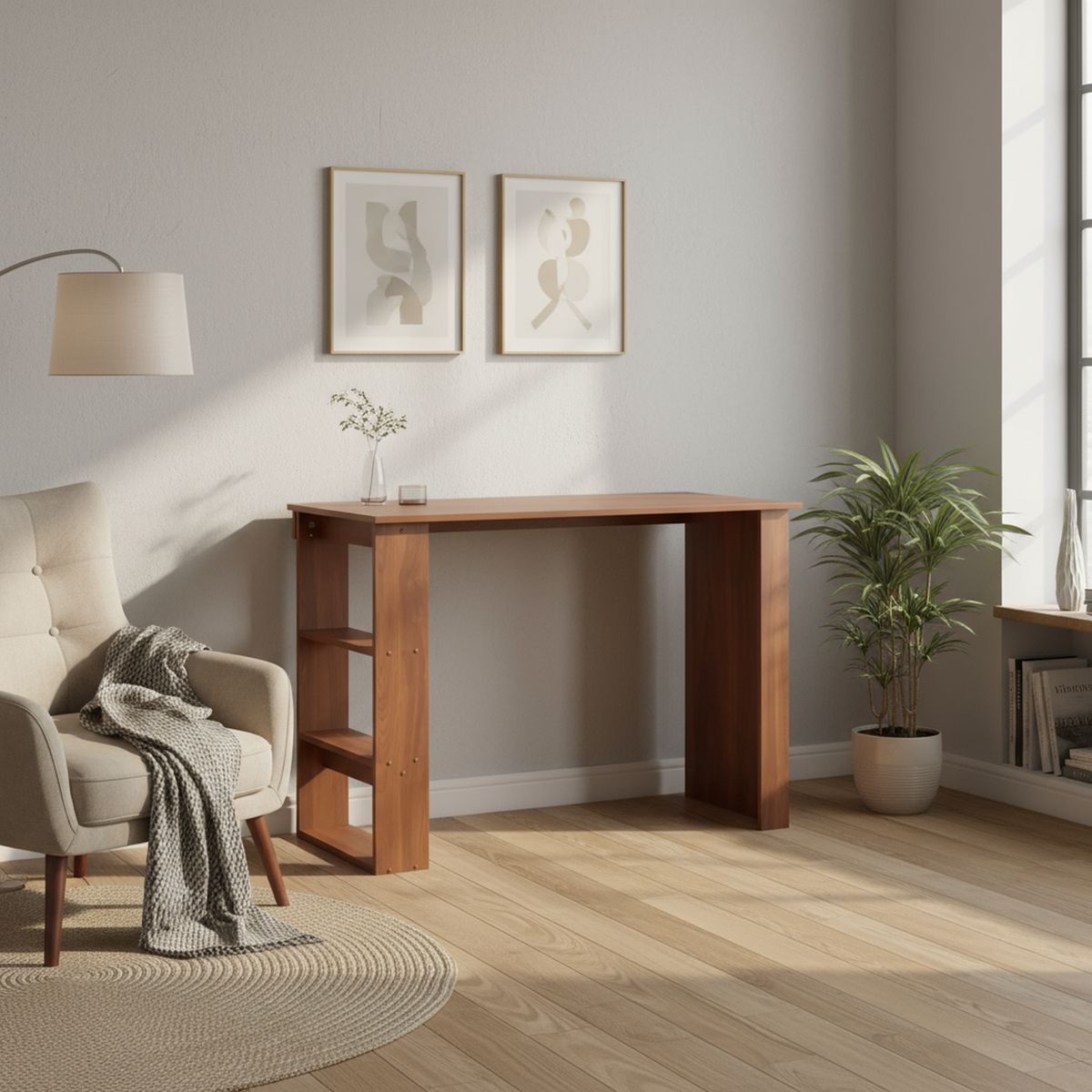 STANFORD - Escritorio 2 Repisas Cerezo 110x80x48 cm