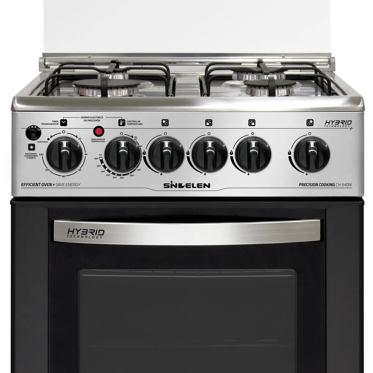SINDELEN - Cocina a Gas 4 Platos Inox CH-540NI