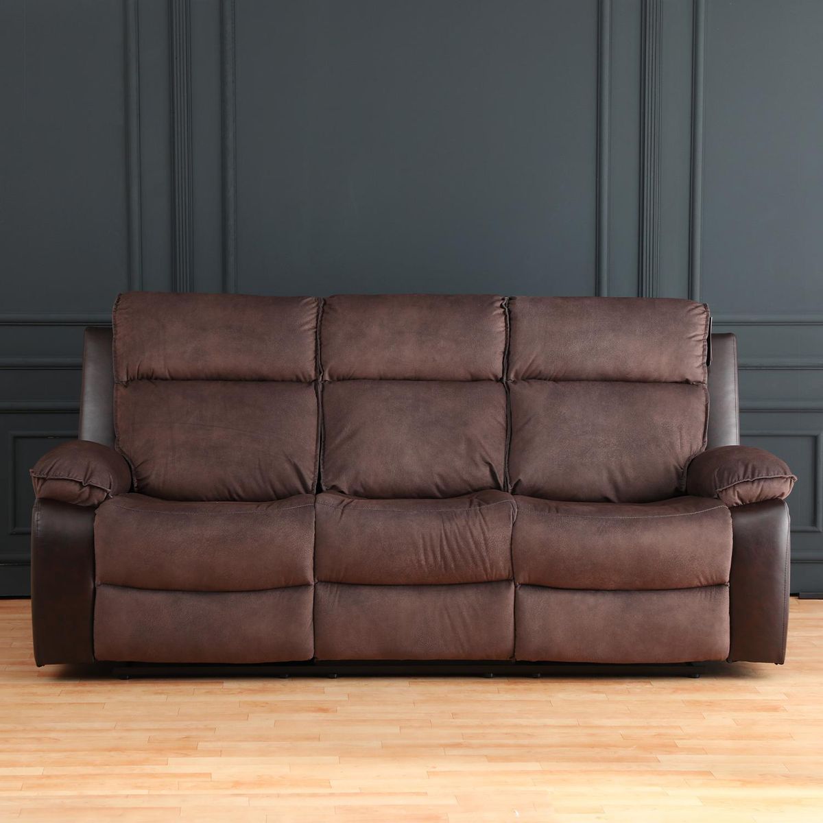 JUST HOME COLLECTION - Sillón Reclinable 3 cuerpos Brunei 215x105x95 cm Café