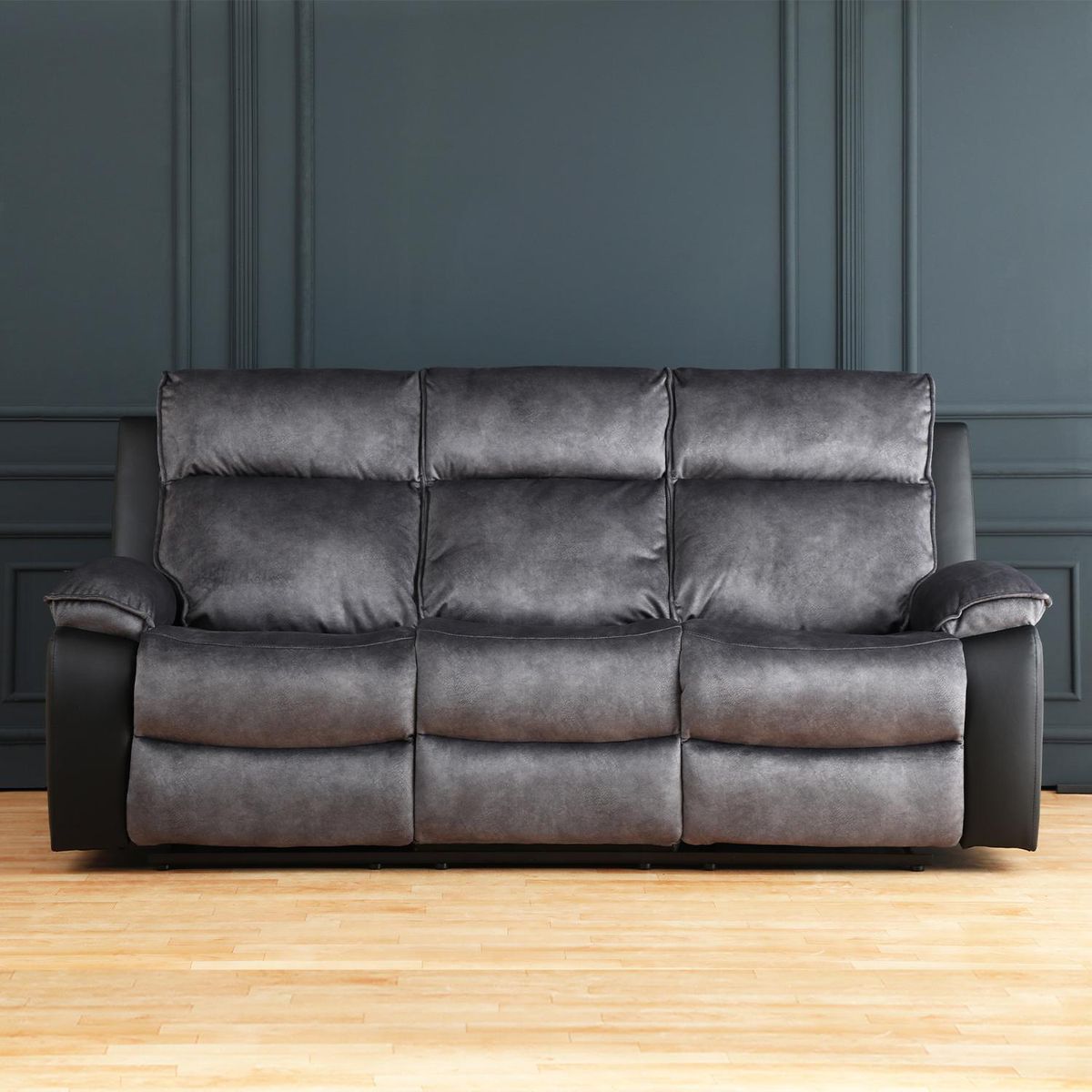 JUST HOME COLLECTION - Sillón Reclinable 3 cuerpos Brunei 215x100x95 cm Negro