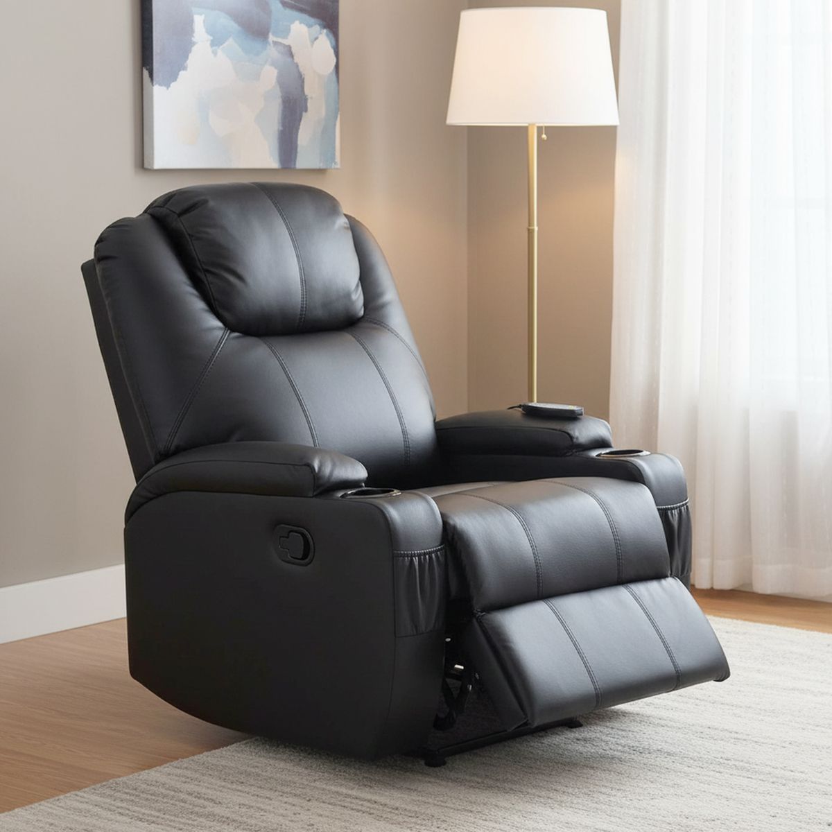 JUST HOME COLLECTION - Bergere 1 cuerpo Lhasa 85x110x94 cm Negro