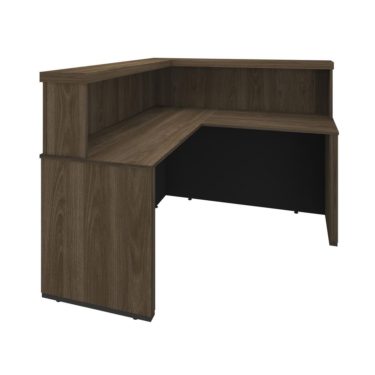 RODLER - Mueble Recepción Negro con café 147.7x114x147.7 cm