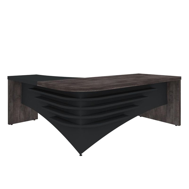 RODLER - Escritorio RD329 Negro con café 180x76x200 cm