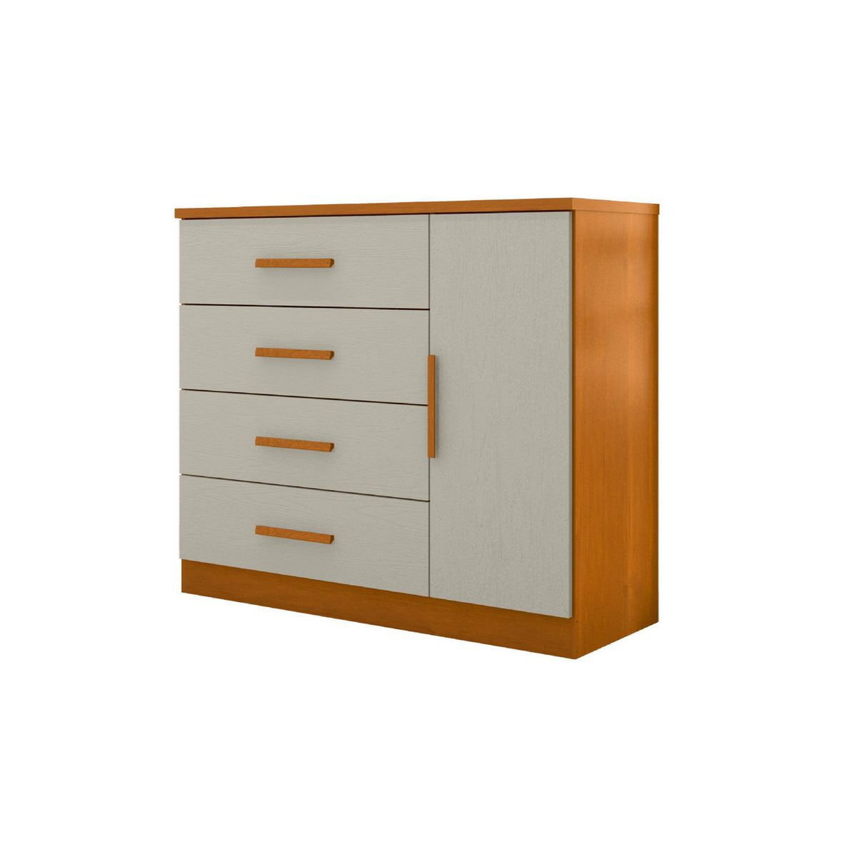 BE DESIGN - Cómoda 1 Puerta 4 Cajón 114,6x98,7x43,8 cm Arena Caramelo