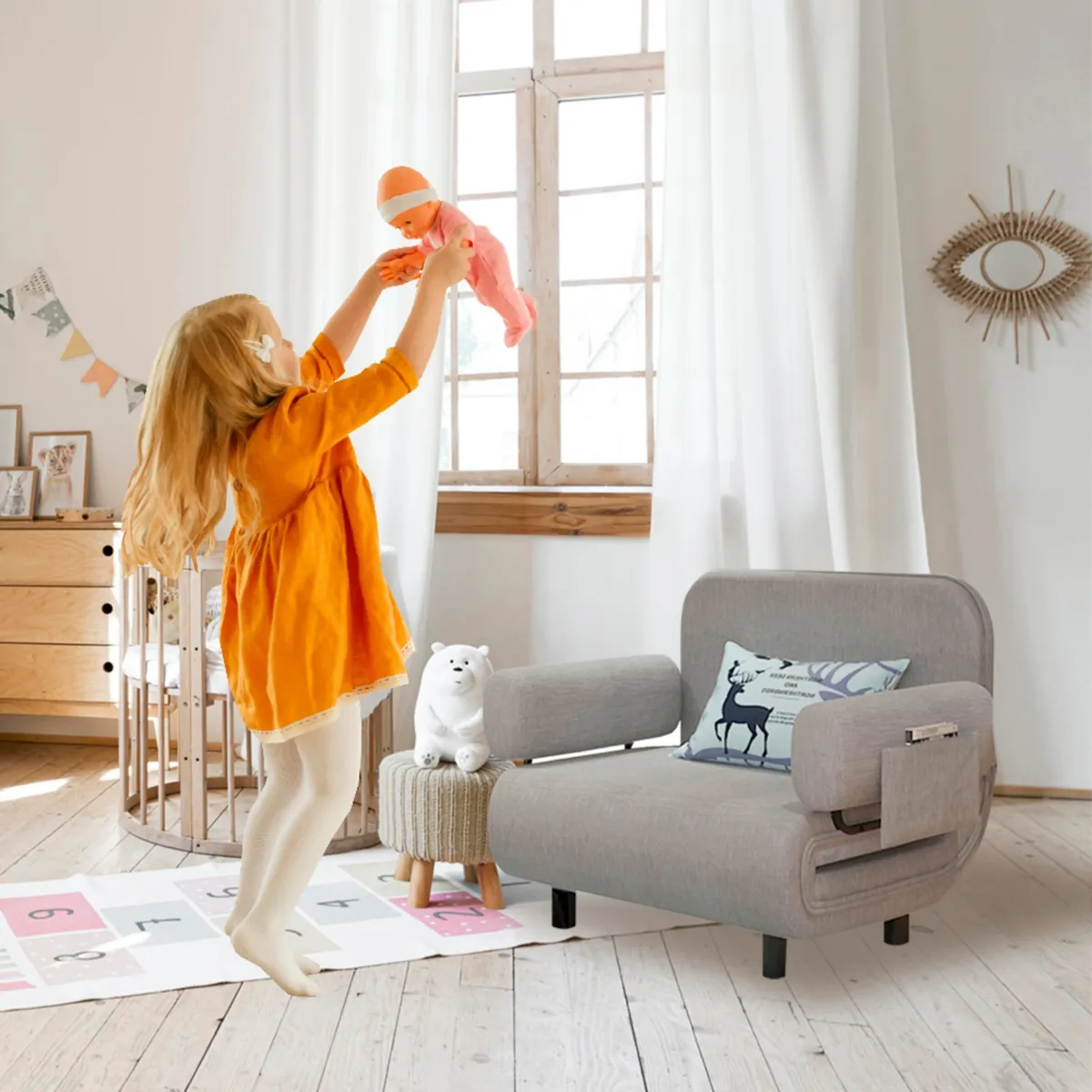 KIDSCOOL - Sofá Infantil Gris 82x80x80 cm