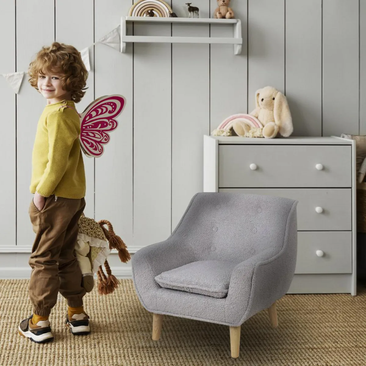 KIDSCOOL - Sillón Mimo Gris 54x49x57 cm