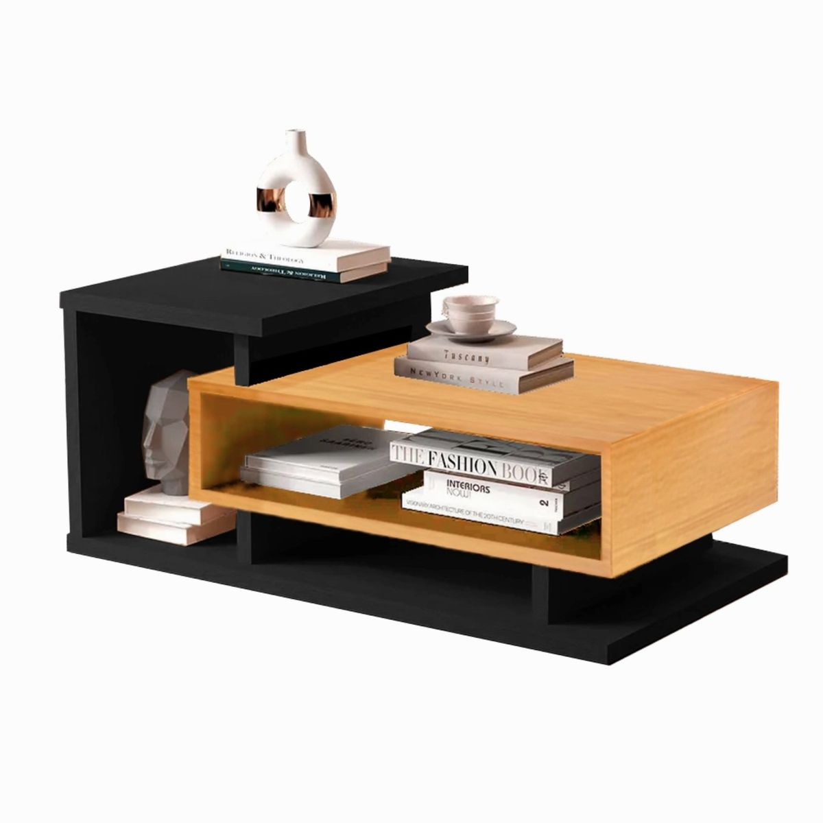 BE DESIGN - Mesa de centro JB8025-NAT Caramelo negro 50x90x38 cm