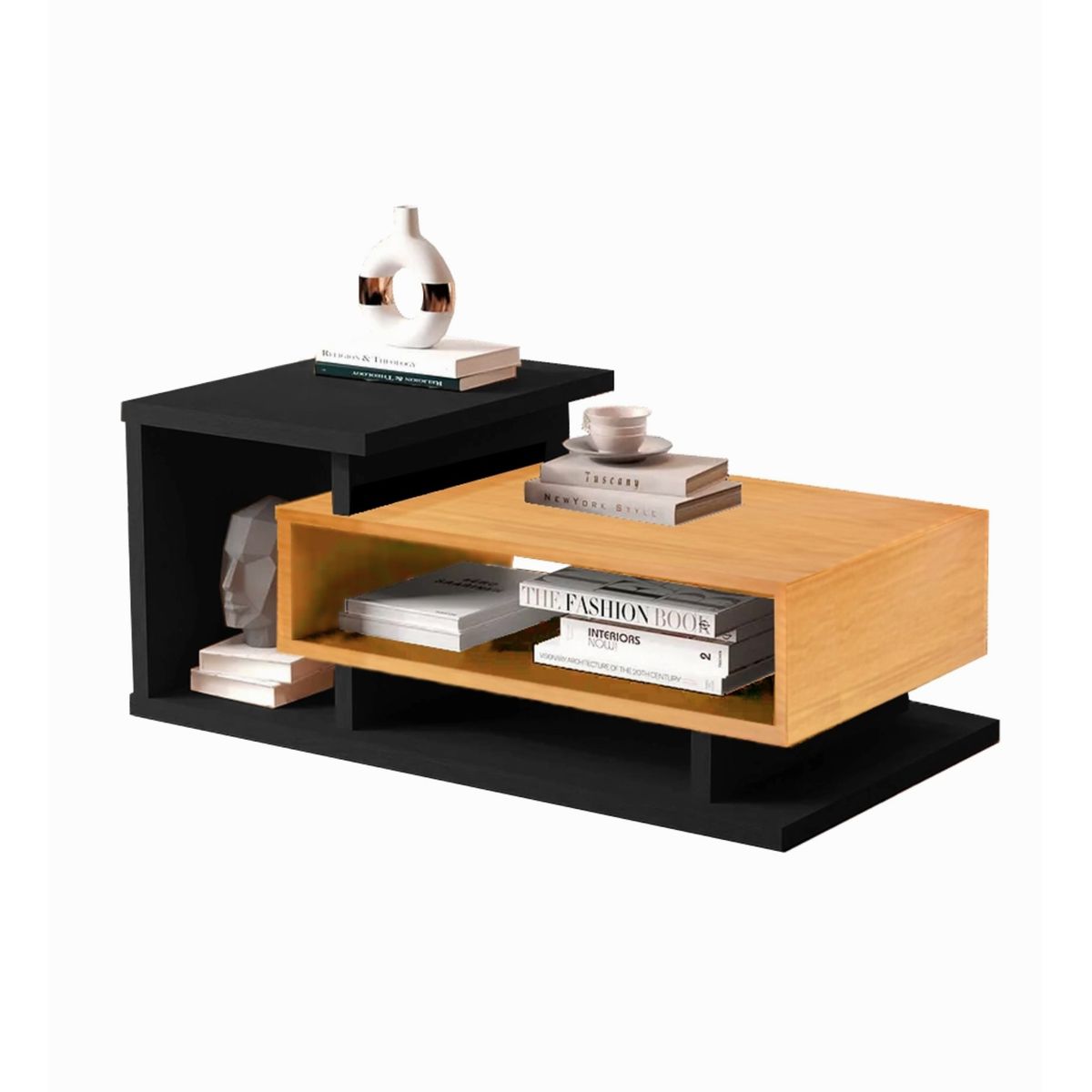 BE DESIGN - Mesa de centro JB8025-NAT Caramelo negro 50x90x38 cm