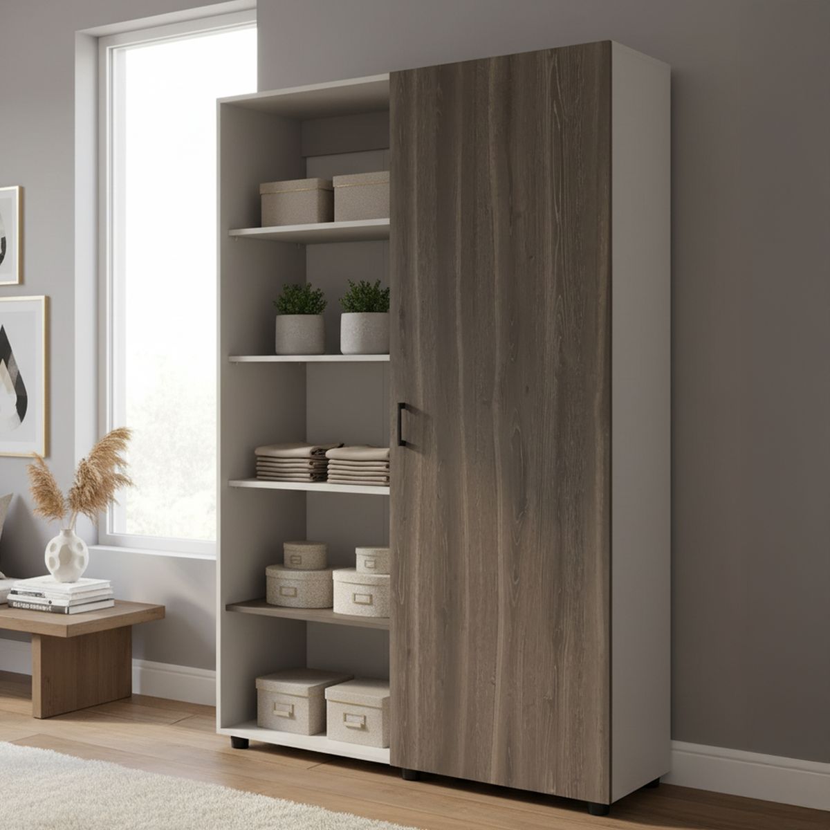TUHOME - Clóset Eco-120 1 Puerta(s) 5 Repisa(s) 120xx46,9 cm Capri/Milán