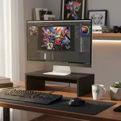 TUHOME - Soporte de Monitor M-48 Wengue 48.3x13.9x26 cm