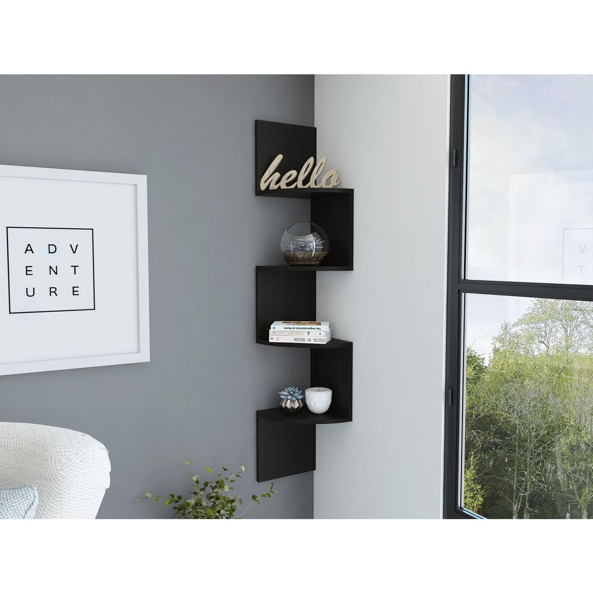 TUHOME - Repisa Rosset MDP 4 Nivel(es) 25x131x25 cm Wengué